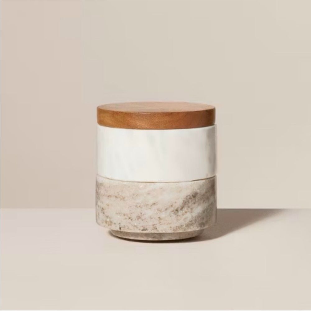 Hearth & Hand 3pc Marble Stacking Salt & Pepper Cellar White/Warm Gray